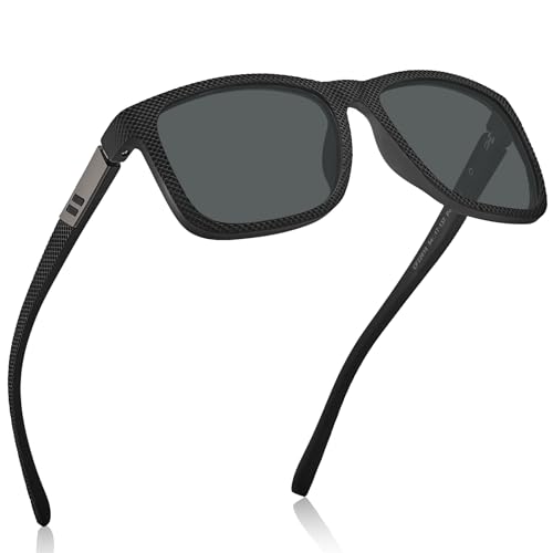 CARFIA TR90 Spring Flexible Polarized Men's Sunglasses Extremely Lightweight Comfortable Unbreakable Driving Glasses