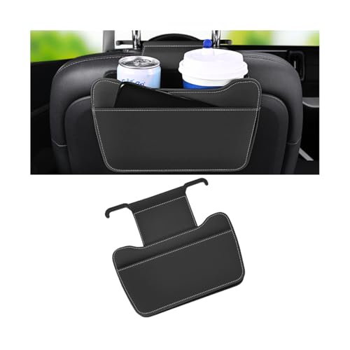 FALVFUN Organizador de encosto de assento de carro, bolso de armazenamento multiuso de couro para banco traseiro de veículos, acessórios para pendurar no interior automotivo, universal para SUV, Sedan