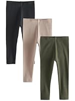 NEXT Gerippte Leggings, 3er-Pack Khaki/Stein 2 Jahre