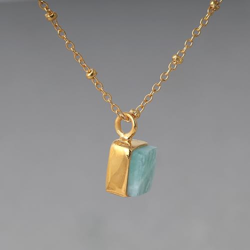 925 Sterling Silver Genuine Amazonite Peridot Rhodochrosite 18k Gold Plated Pendant Necklace for Women Minimalist Jewelry Statement Necklace for Women and Girls, Mothers Day Gift for Her2