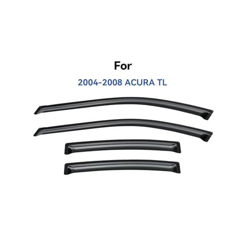 Image of Window Visors Rain Guards for 2004 2005 2006 2007 2008 Acura TL, Out-Channel Window Vent Wind Deflectors Visors Shades for 04 05 06 07 08 Acura TL