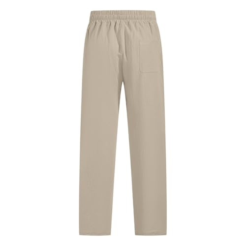 Men's Casual Linen Pants Lightweight Breathable Comfortable Relaxed Fit Solid Color Trousers for Outdoor Travel4