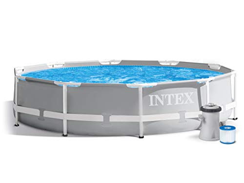 7in1 Set Gartenpool Prism 305 x 76 cm Metal Frame Pool mit Filterpumpe 1250 L/Stunde INTEX 26700