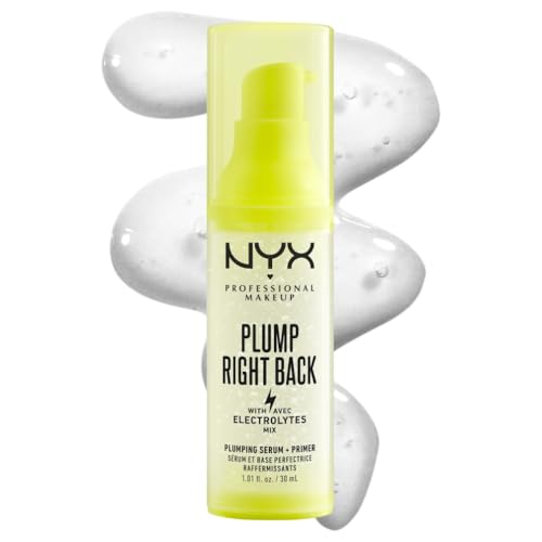 NYX Professional Makeup Plump Right Back Primer & Siero, Con Elettroliti, Formula Vegana, 30ml