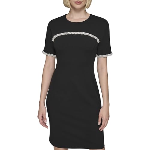 Robe fourreau Karl Lagerfeld noire taille 46 chic à manches courtes