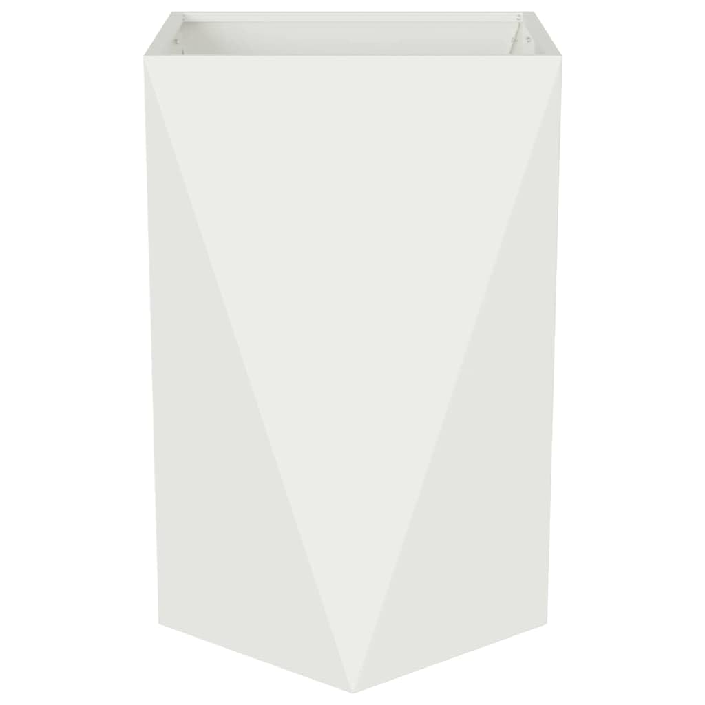 Pflanzkübel Weiß 50x50x75 cm aus Stahl - Robuster Gartenpflanzer Modernes Design - Wetterfestes Pflanzgefäß für Garten Terrasse und Balkon - Rechteckiger Blumenkübel