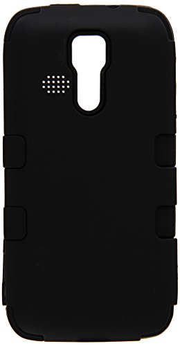 Asmyna Rubberized TUFF Hybrid Phone Protector Cover for Kyocera C6725 Hydro Vibe - Retail Packaging - Black
