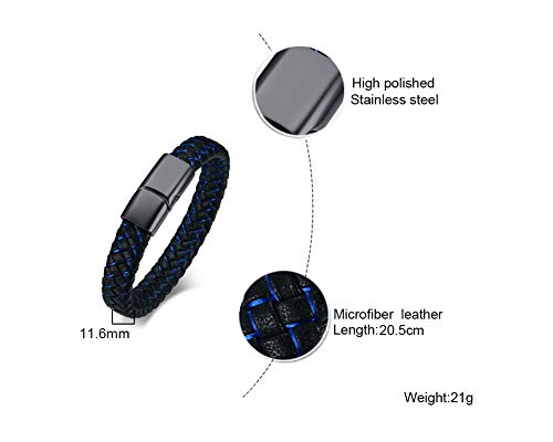 Mealguet Do Not Fear For I Am With You Inspirational Bible Verse Cross Leather Cuff Bracelets Scripture Quote Christian Jewelry For Men, 8"/9" #TOP1