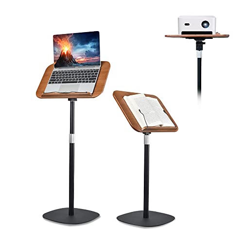 Hazevaiy Soporte de Libro para Leer Manos Libres, proyector de computadora portátil de pie de la Biblia, Pantalla de Tableta, Altura y Placa Plana, Soporte de podio Ajustable, Soporte de Suelo de