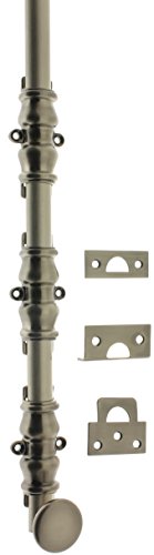Big Sale idh by St. Simons 11216-15A Premium Quality Solid Brass Round Knob Ornamental Surface Bolt with 3" Barrel Guide, 18", Antique Nickel