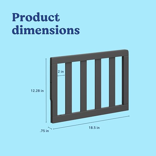 Image of Storkcraft & Graco Toddler Safety Guardrail with Slats (Gray) - GREENGUARD Gold Certified, Converts Compatible Storkcraft & Graco Crib to Toddler Bed, Each Guardrail Sold Individually