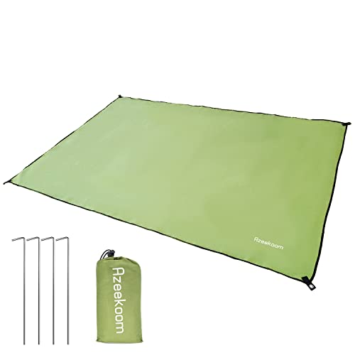 Azeekoom Tapis de Tente, 210*145cm Tapis de Pique-Nique Résiste à l'humidité avec Piquets de Tente, Tapis de Plage Bâche de Camping Ultra-léger pour Jardin, Parc, Voyage, Plage, Camping Cover