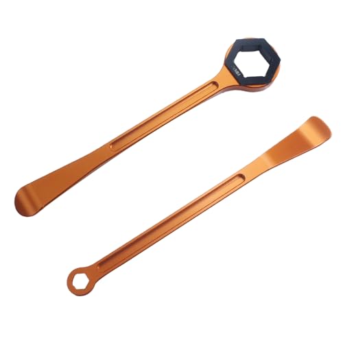Image of Motorcycle Tyre Iron Tool Kit Raceline Levers Hex Wrench Spanner Head Tire Change 10mm 13mm 32mm 27mm 22mm 0.87'' 1.06''0.51''0.39'' 1.26'' For EXC SX XC EXCF Dirt Pit Bike (Orange-2)