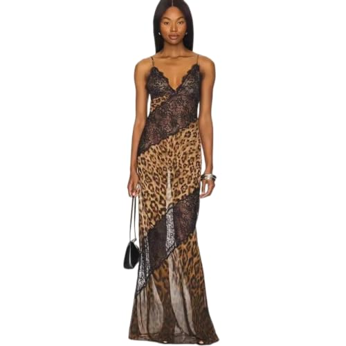 Robe fluide imprimé léopard à bretelles parfaite pour un cocktail chic en bord de mer - 2