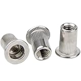 Edelstahl 304 Nietmuttern mit flachem Kopf, M3–M12, vertikaler Streifen, Nutsert für Möbel, Automobile und mechanische Montage(M3-20Pcs)