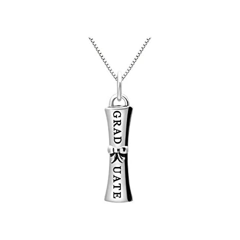 ALOV Jewelry Sterling Silver Graduation Diploma Pendant Necklace Cover