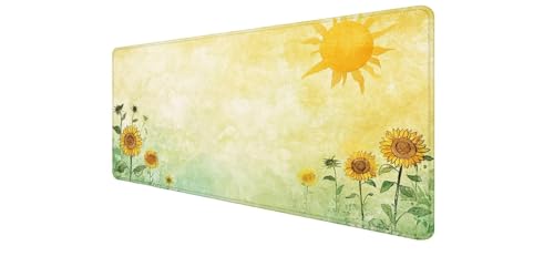 Tapis de souris XXL 120x60 cm Tournesol pour bureau et PC