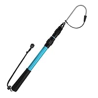 KOMCLUB Angeln Gaff Haken, Teleskopische Angelgaffel aus Aluminiumlegierung Angelzubehör mit Angelhaken und Gummigriff, geeignet für Süß- und Salzwasserangeln