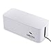 DMoose Cable Management Box Organizer for Cords, Power Strips or Surge Protectors, Hide Loose Wires Behind TVs, Home Office Computers, Office Desks, Entertainment Centers (White)