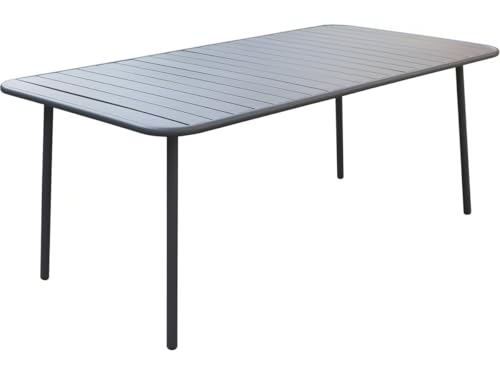Table Jardin en métal Bilbao - 180 x 90 x 71 cm - Gris