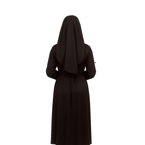 MUNSKT Disfraz de monja novedoso para mujer, disfraz de sacerdote religioso para adultos, color negro, para Halloween, cosplay (M)