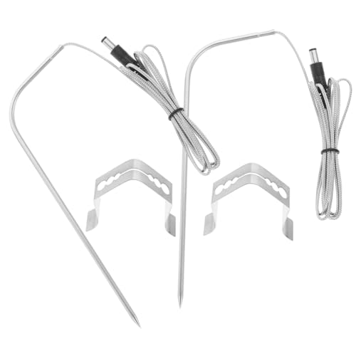 Ciieeo 1Set Meat Temperature Probe Replacement Lightweight Oven Grill Thermometer with Clip for Cooking Camping Grilling Picnics Easy to Store