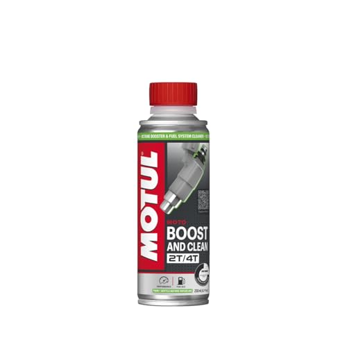 Motul - Booster d'Octane Essence et Nettoyant Circuit Carburant Moto- Moteurs 2T et 4T - Performance - Réduction Consommation - Idéal Avant Contrôle...