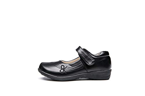 Girls Hook and Loop Mary Jane Flats School Uniform Shoes (Toddler/Little Kid) (12.5 M US Little Kid, Matte Black)2
