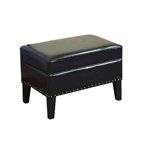 Banc à chaussures et ottoman carré noir pour votre entrée - 2
