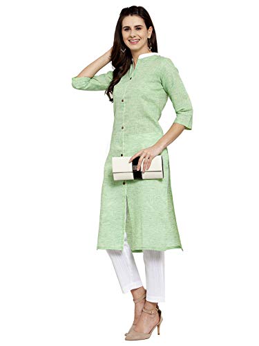 Image of Blue Printed Three Quarter Sleeves Cotton Kurti(XS to 7XL)