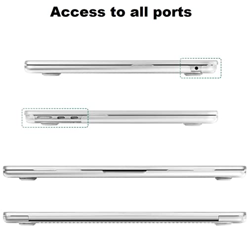 Image of Midkart Case Compatible with MacBook Air 13.6 inch M5 M4 M3 M2 Release 2026-2022 A3449 A3240 A3113 A2681 Touch ID Hard Shell Cover Keyguard Dust Plugs for MacBook Air 13 inch Case, Crystal Transparent