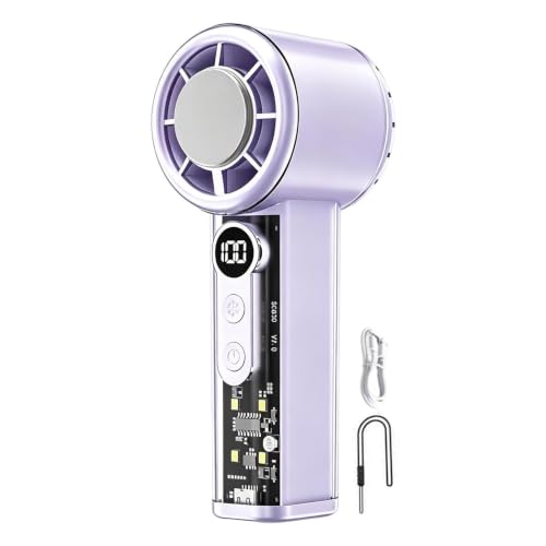Ventilateur portable à main USB 5000mAh à 100 vitesses avec cordon - 2