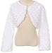 P Dreamer P Big Girls' Adorable Faux Fur Pearl Button Bolero Jacket Shrug Winter White Size 12 (G10G7)