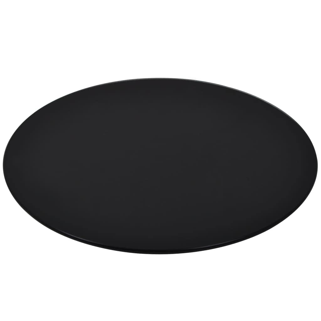Dessus de Table Ronde Verre Trempé 900 mm Noir Plateau de Table Durable Plateau Bureau pour Salle à Manger Restaurants Mariages Cafés Barbecues Fêtes Tables Basses Tables de Bar