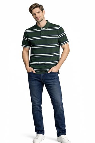 Image of SANE ORIGINALS Half Sleeve Polo T-Shirt for Men with Pocket || Stripe Collar and Pocket T-Shirt for Men Half Sleeves