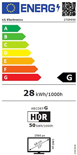 27 Zoll LG Electronics 27GP850-B 144Hz Monitor mit QHD-Auflösung