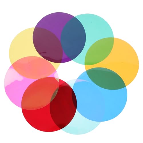Stobaza Lot de 8 Filtres en Gel Auto-Adhésifs pour Lumière Colorée Ambiante Film Couleur pour Eclairage Led Intérieur Studio Photo Et Scène