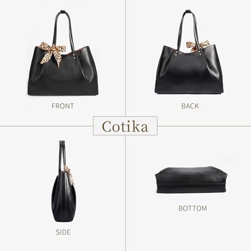 Bolso tote grande para mujer de cuero vegano miniatura 6