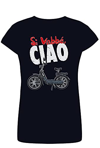 T-shirt Solo Parole 3501 Lady bleu en pur coton peigné d'une finition premium M