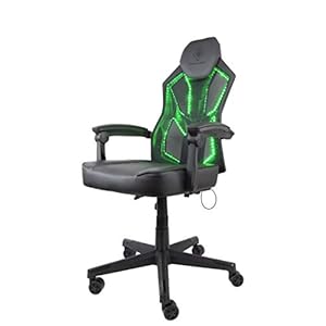Deltaco Gaming GAM-086, Gamingstoel met RGB-verlichting en afstandsbediening, PU-leer, ergonomisch, zwart