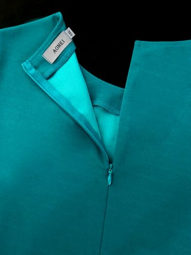 Image of ONTINVA Plus Size Dress for Curvy Women Midi Church Wear to Work Bodycon Vintage Peplum 3 /4 Sleeve Sheath Pencil Dress