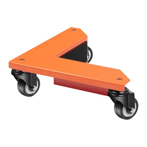 TCICOP Lot de 4 roulettes de transport pour meubles - Roulettes triangulaires - Charge maximale : 639 kg - Double roulement - Orange