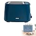 Tostapane 4 fette blu con termostato regolabile (4 fessure, 1500 Watt, pareti fredde, 7 livelli, cassetto raccoglibriciole e porta cavi)