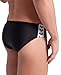 ARENA Feel Icons Solid Men's Swim Briefs Waterfeel Stretchy Fitness Swimming Stylish Suit Comfortable Pool Bathing Swimsuit, Black/White, US Size 36