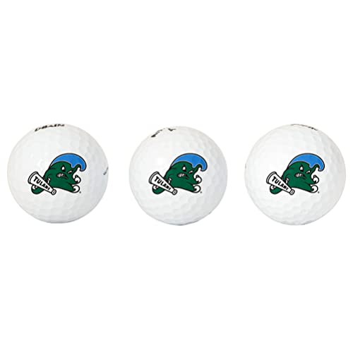 Desert Cactus Tulane University Golf Balls 3 Pack – TU Green Wave Full Color Three – Officially Licensed Sport Team Accessory (Design A)