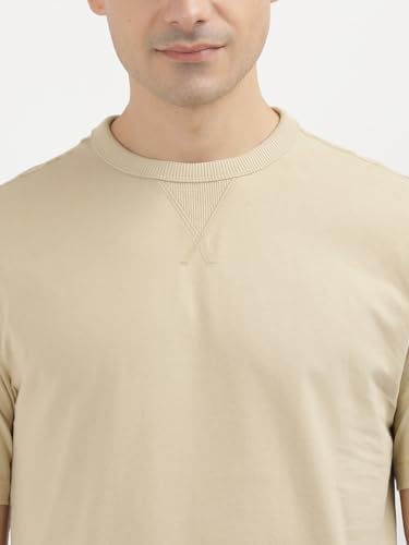 Image of Calvin Klein Mens Beige Color T-Shirt (S)