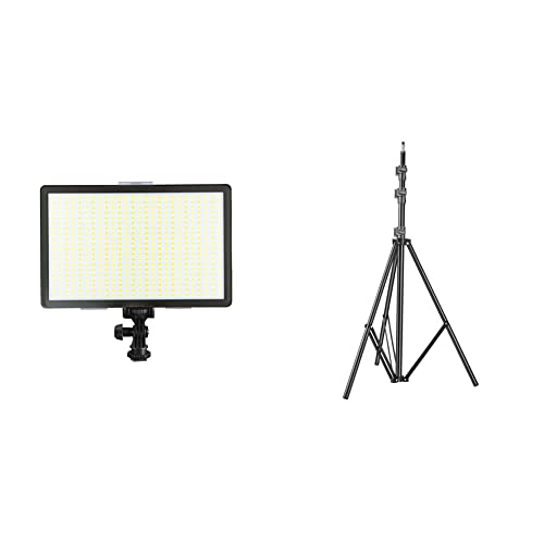 Image of DIGITEK (LED-D520 WB) Professional LED 37W Video Light Compatible with Tripods, Monopods & (DLS-9FT) Lightweight & Portable Aluminum Alloy Light Stand for Ring Light, Reflector