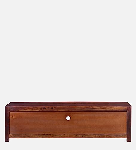 Image of Hungary Solid Wood TV Unit /Cabinet for LED LCD - Premium TV Stand for Living Room and Bedroom with Sheesham Wood and Honey Finish