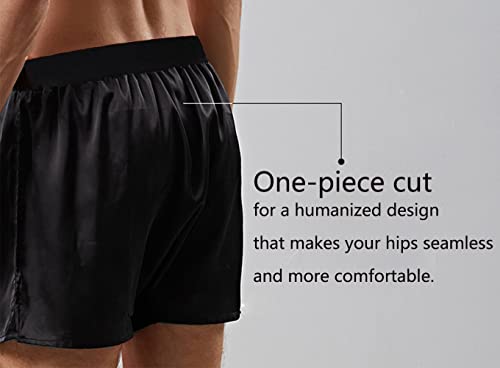 Mens Silk Satin Boxers Shorts Button Fly Satin Sleep Pajama Bottoms with Soft Stretchy Waistband4