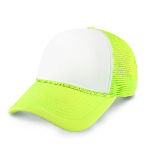Image of CHOK.LIDS Classic Foam Trucker Hat Summer Mesh Rope Cap Solid Two Toned Blank Hat Mens Womens Adjustable Strap Light Weight